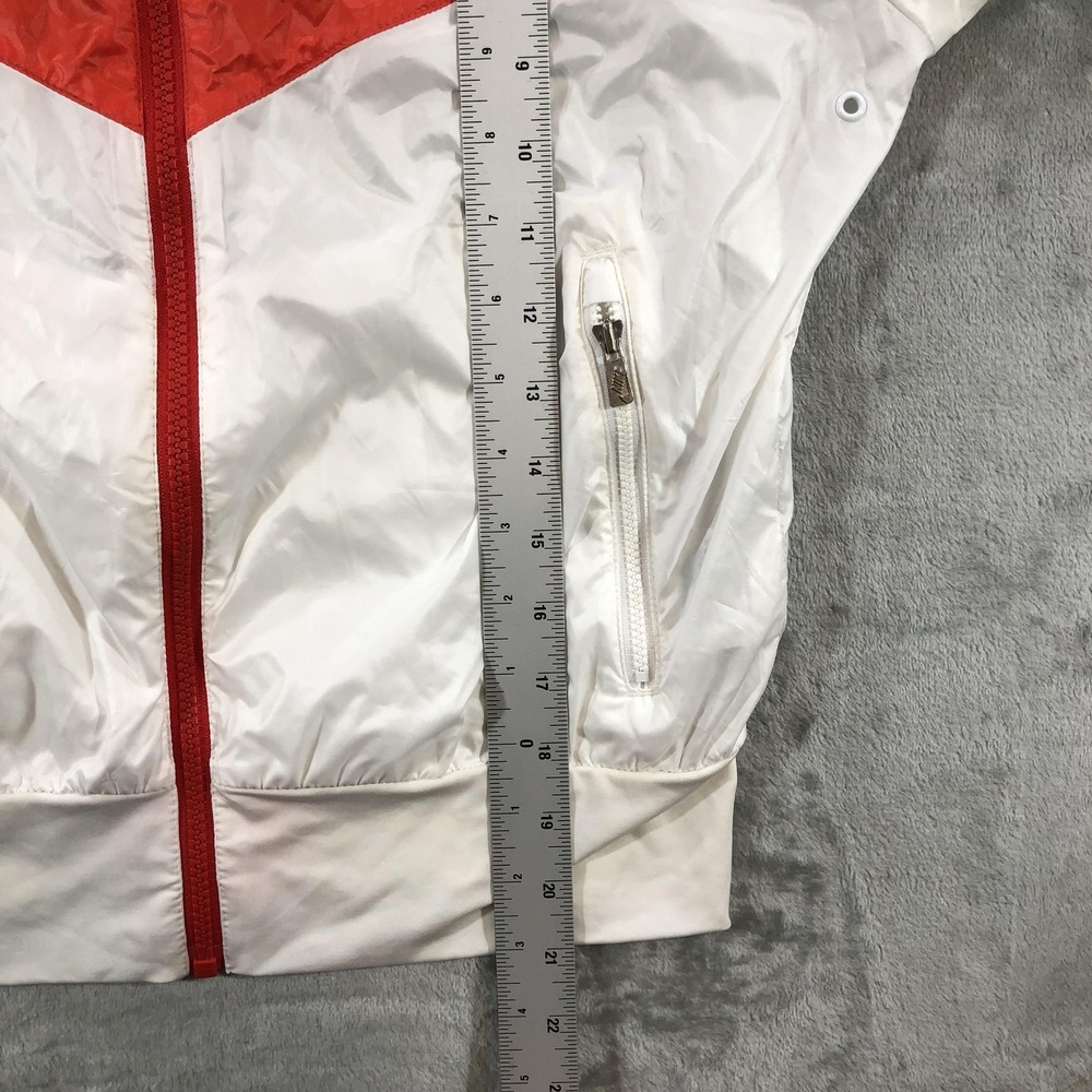 Nike Windbreaker Jacket Kids Large Red White Hooded Zip Colorblock 374897-101 - Picture 8 of 16